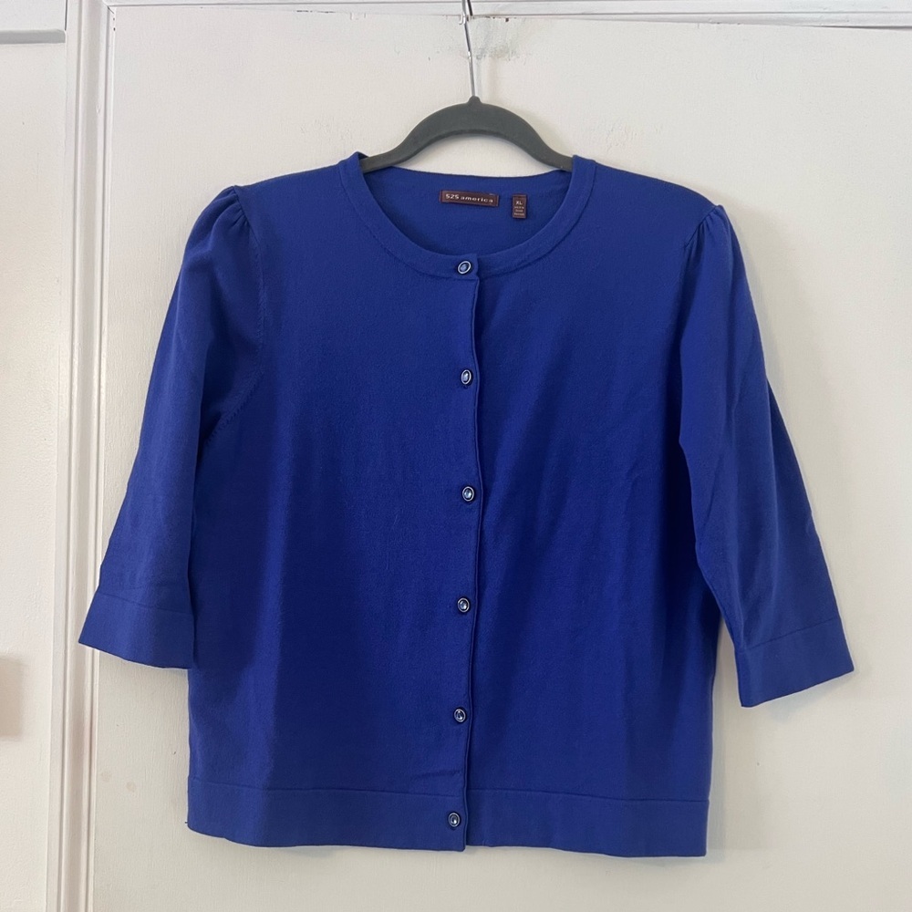 525 America Royal Blue Knit Cardigan size XL (w104)